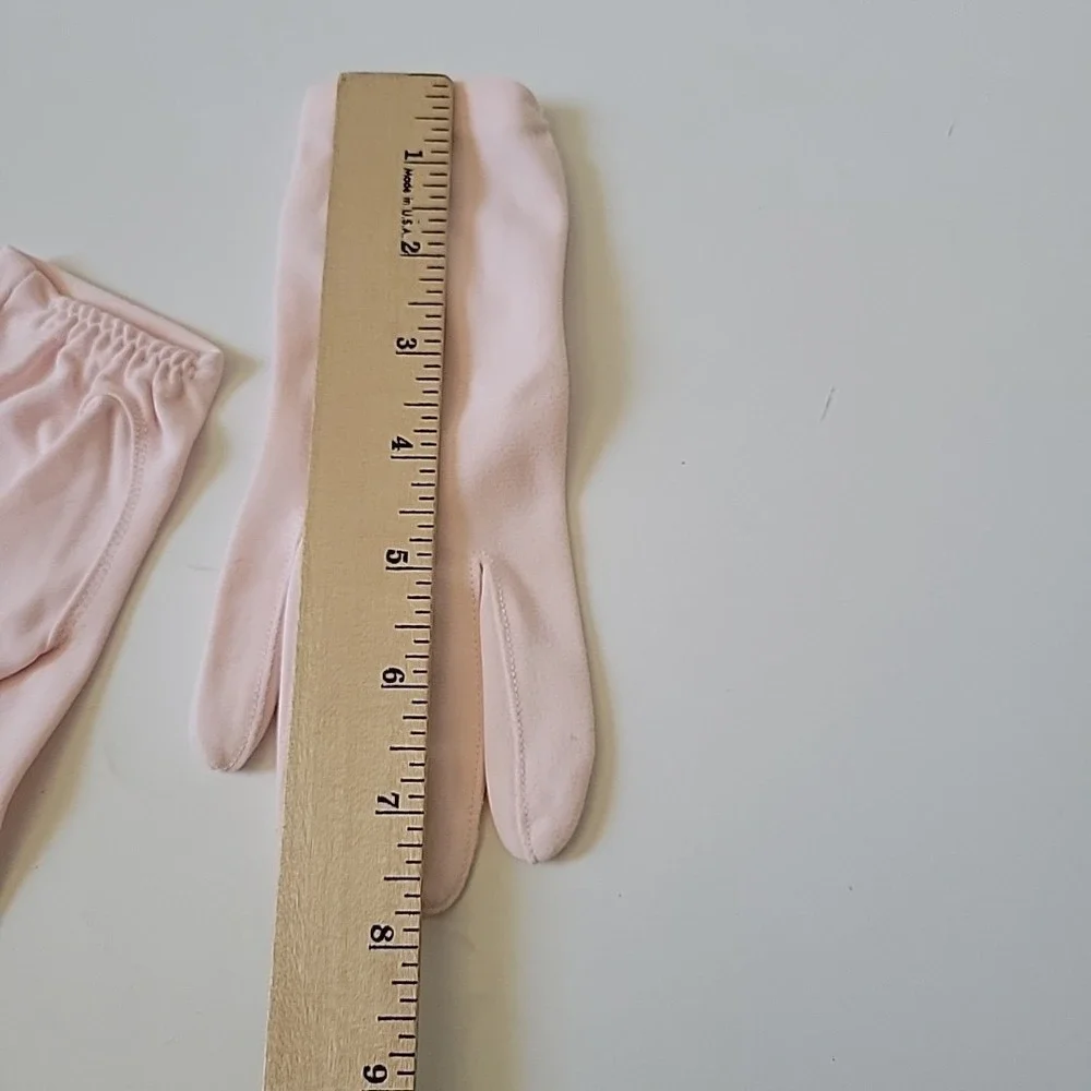 Wear Right Vintage Wristlet‎ Five Finger Gloves Pastel Pink Nylon Easter Party